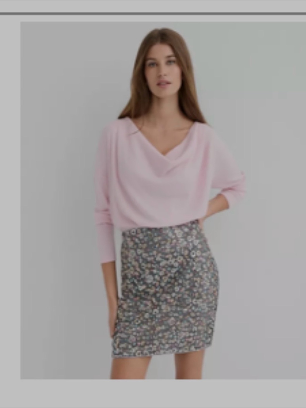 LOFT Draped Pink cowl neck Top NWOT